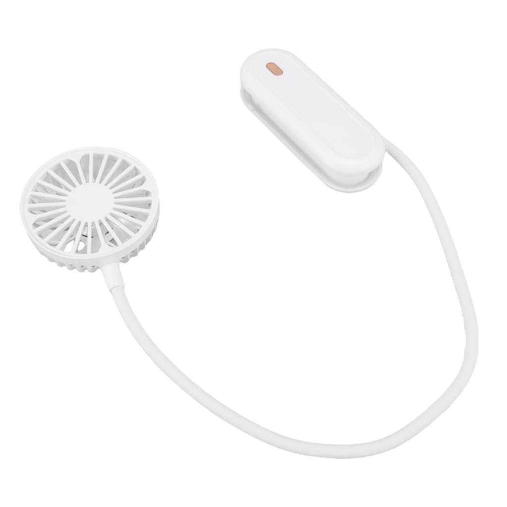Handlicher Nackenventilator USB Wiederaufladbar Schwanenhals Biegsam Persönlicher Tragbarer Ventilator für Draußen Weiß