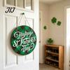 Decorative Clover Wooden Board St. Patrick's Day Door Sign, Luck Green Hat Themed Hanging Shamrock Ornament Plaque, Ornaments for Holiday Front Porch