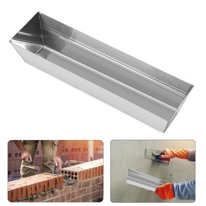 14'' 16'' Steel Mud Pans Sheared Edges For Easy Cutter Cleaning Rustproof Drywall Mud Pans Plastering Tool