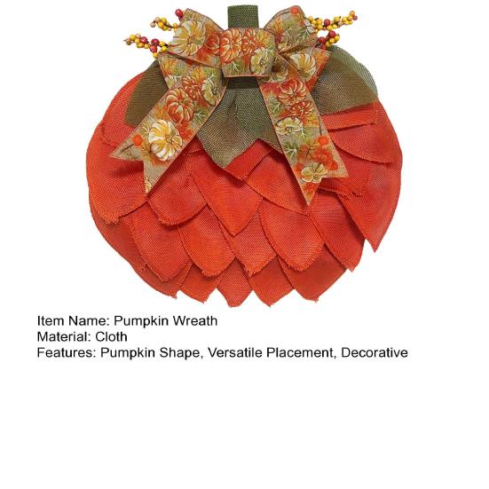 Autumn Pumpkin Wreath Farmhouse Fall Decor with Berry Accents Halloween Thanksgiving Front Door Garland