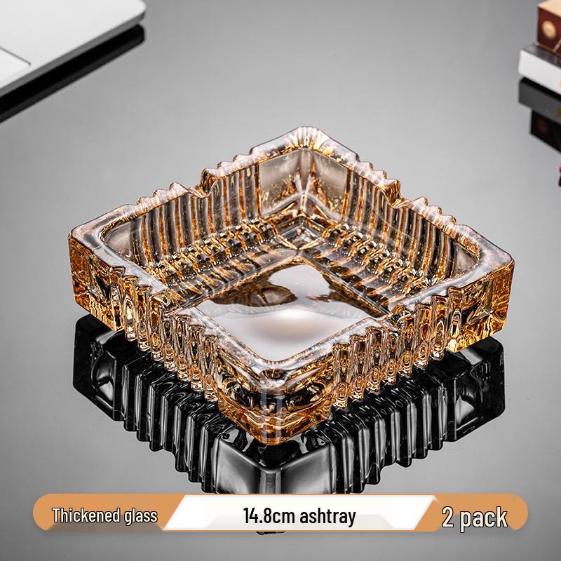 Crystal Glass Ashtray: Elegant, Fly-Repellent Design for Home or Office