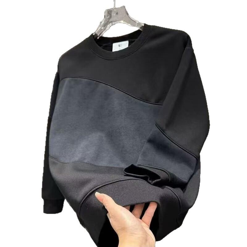 Bluza męska na jesień – modna, wszechstronna, prosta, luźny krój, długi rękaw, okrągły dekolt. Wysyłka 48-godzinna.