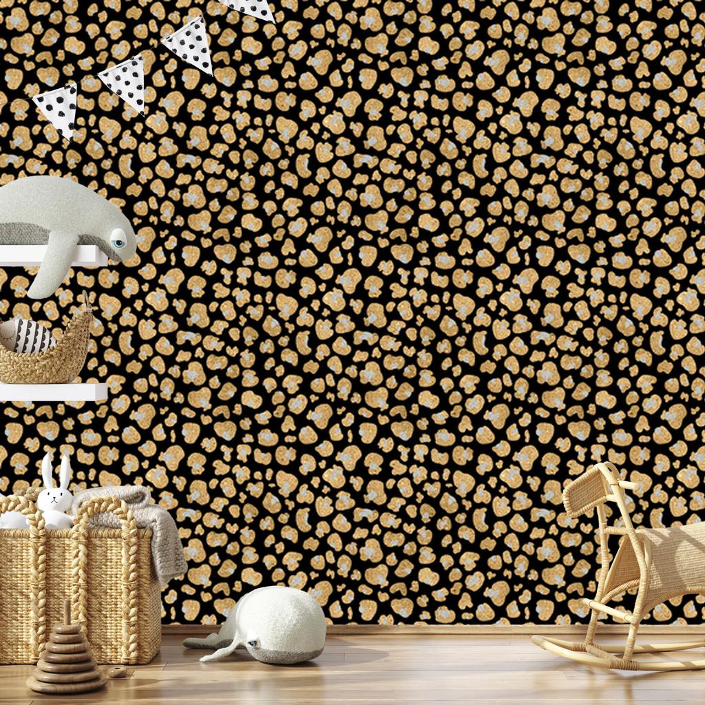 Golden Leather Wallpaper Ochre, Gold and Black for Living Room and Bedroom 50x1000