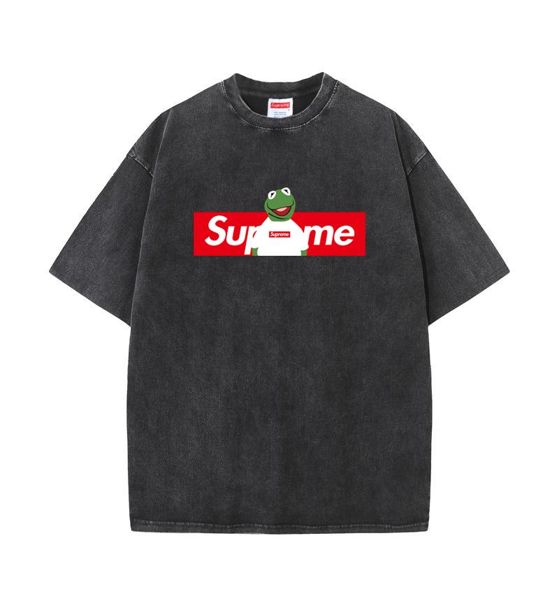 

Supreme 2025 Summer Loose Plus Print Short Sleeved Couple T-shirt for Men and Women S чорний