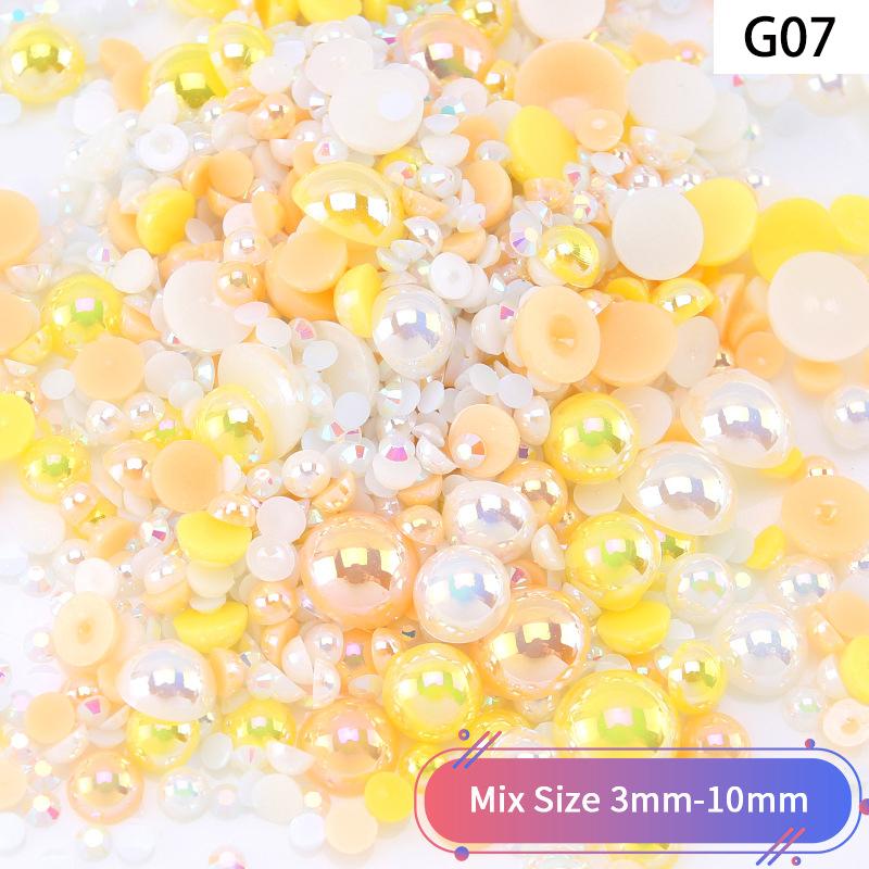 Yantuo 1000g Mixed Packaging Flat Back Pearls Resin Rhinestone Jelly Rhinestones Bulk Abs Loose Pearl for DIY Decoration