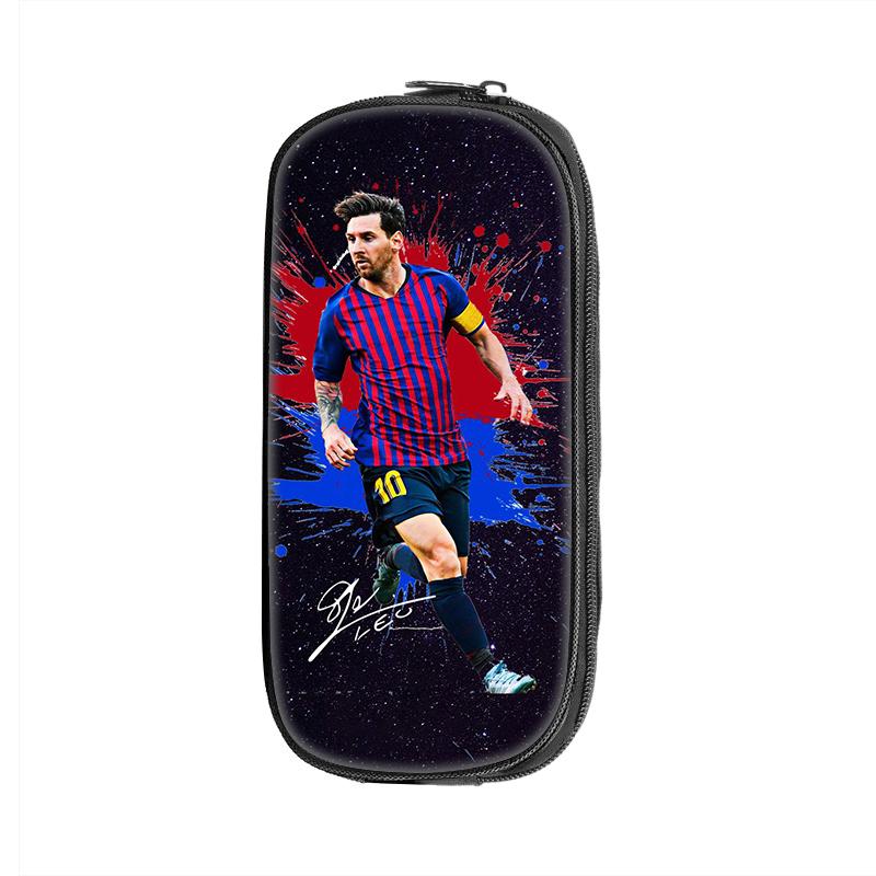 Patroon Pennenbakje Student Sport Schoolbenodigdheden Rits Potloodtasje Voetbalster M-Messi Grote Capaciteit Etui make-uptasje
