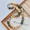 12Mm Large Granular Maillard Highlight Artificial Crystal Pearl Sweater Chain Collarbone Chain Sweater Chain
