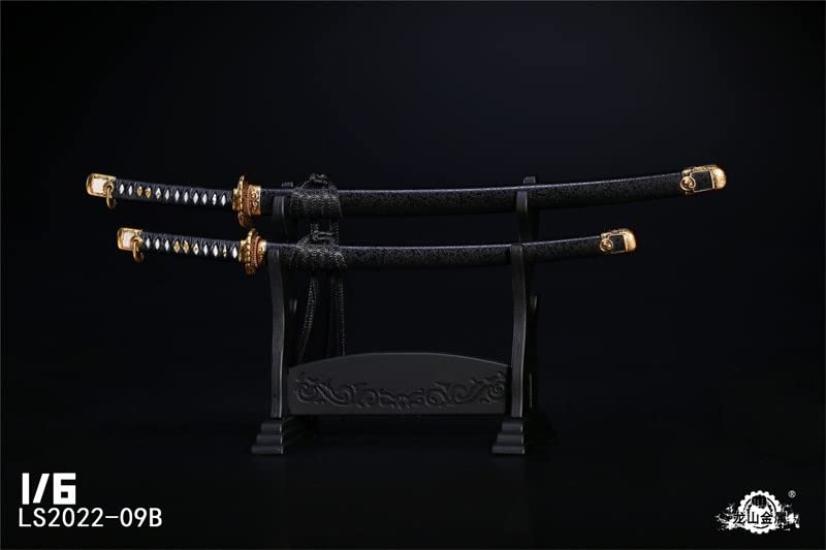 [TOYBARJAPAN] 16 Accesorii FigurinăLOGSHANJINSHU LS2022-09B Sabie Japoneză Samurai Metalică, Katana (Tip: B Negru)