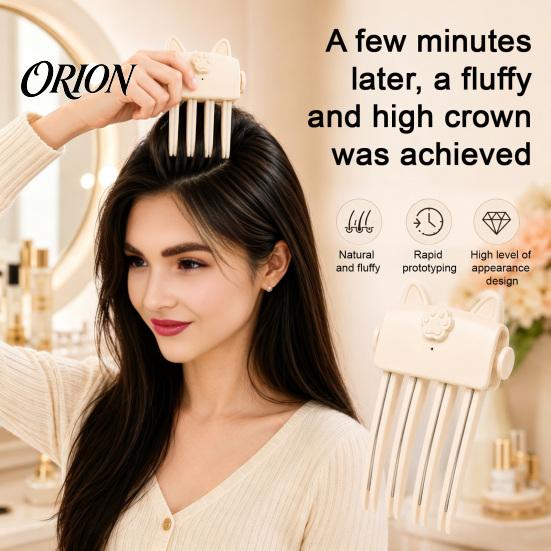 Heated Root Lifter 2Pcs Hair Volume Clip for Roots, Rechargeable Volumizing Tool Fine Instant Flat Hair, Cordless Comb with 2 Heat Settings