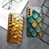 Golden scale texture For Samsung Galaxy S 21 S22 S23 Plus S24 Ultra S20 FE 25Ultra S21+ S9+ 22Plus Golden glass phone case