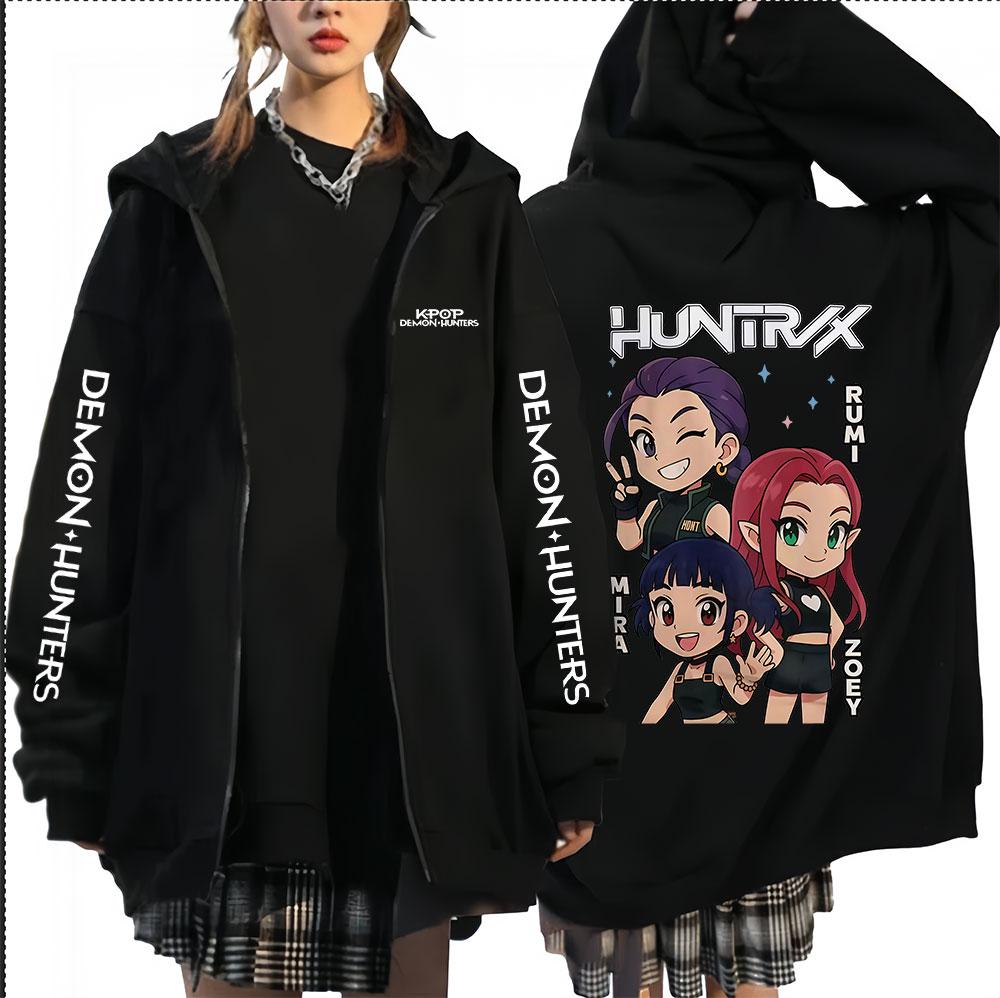K-pop Saja Boys Demon Hunters Movie Zip Up Hoodie Men Women Harajuku High Quality Fans Gift Oversized Zipper Hoodies Jacket