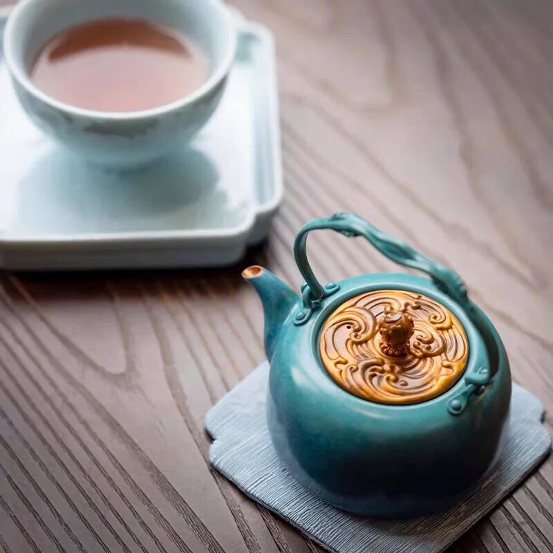 Zhu Bingren Hai Na Bai Chuan Copper and Ceramic Tea Set