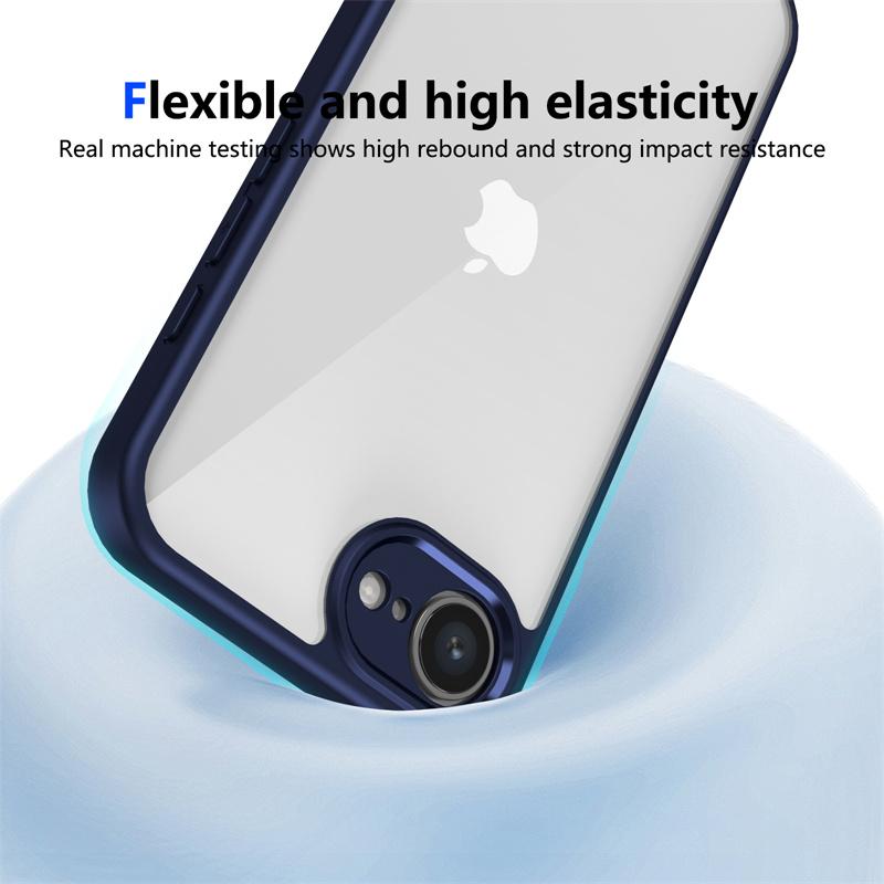 For iPhone 16E SE4 2025 Case Plating Silicone Bumper Shockproof Clear Back Cover Hard Phone Case for Apple iPhone 16E Iphone16E