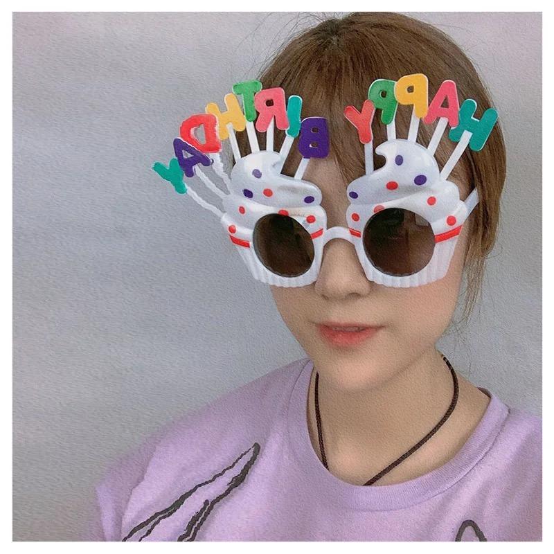 Funny Birthday Glasses, Creative Happy Birthday Party Decor, Cake Topper Decorations for Kids Birthday Party Cake Decor