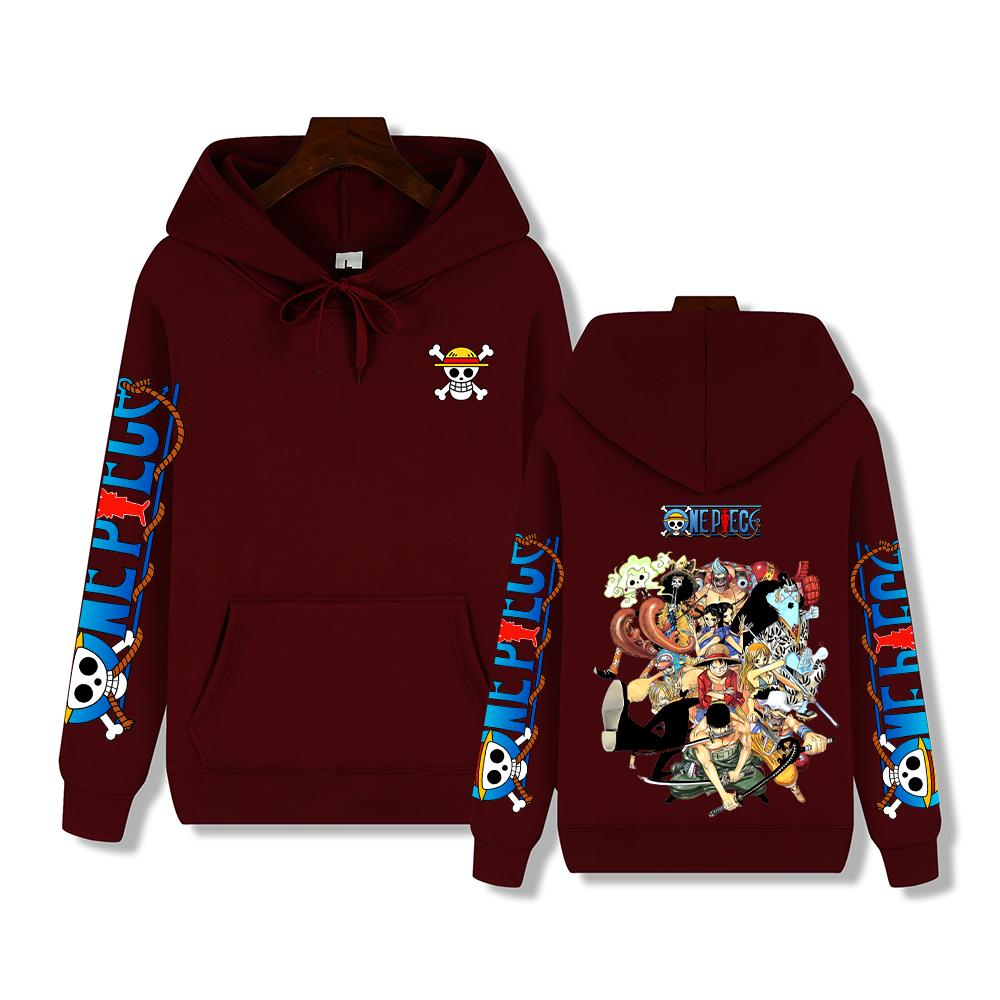 

Креативний принт One Piece Осінь/Зима Комфортний м який потовщений чоловічий високоякісний модний повсякденний теплий вуличний худі S