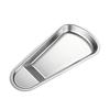 Korean Fan-Shaped Stainless Steel Snack Plate Gold/Silver BBQ Rack Tray for Bread & Steak