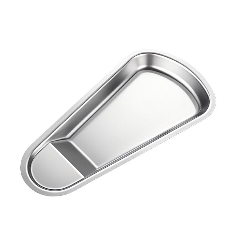 Korean Fan-Shaped Stainless Steel Snack Plate Gold/Silver BBQ Rack Tray for Bread & Steak