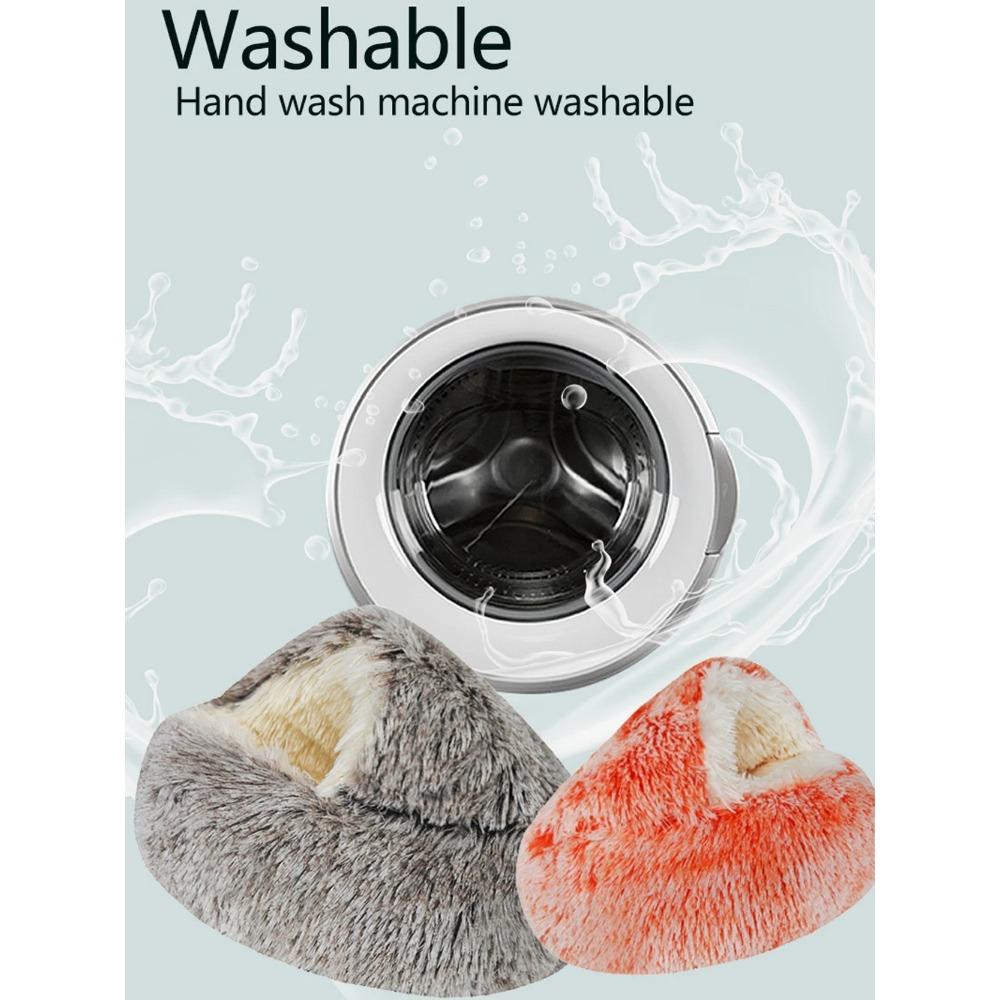 Semi-Enclosed Cat Bed Warm Cat Nest Plush Dog Sofa Windproof Dog House 2 Use Pet Dog Bed Soft Cat Sleeping Bed