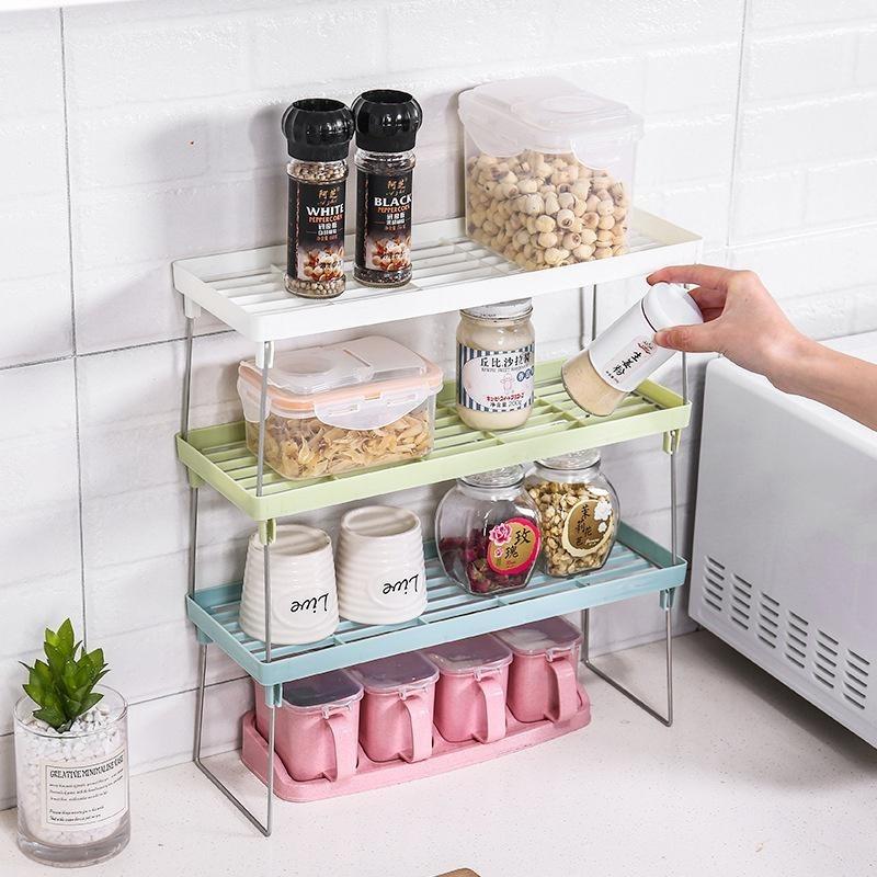 1pc Multifunctional Storage Racks Household Sundries Makeup Organizer Space Saving Kitchen Seasoning Bottle Storage Shelf
