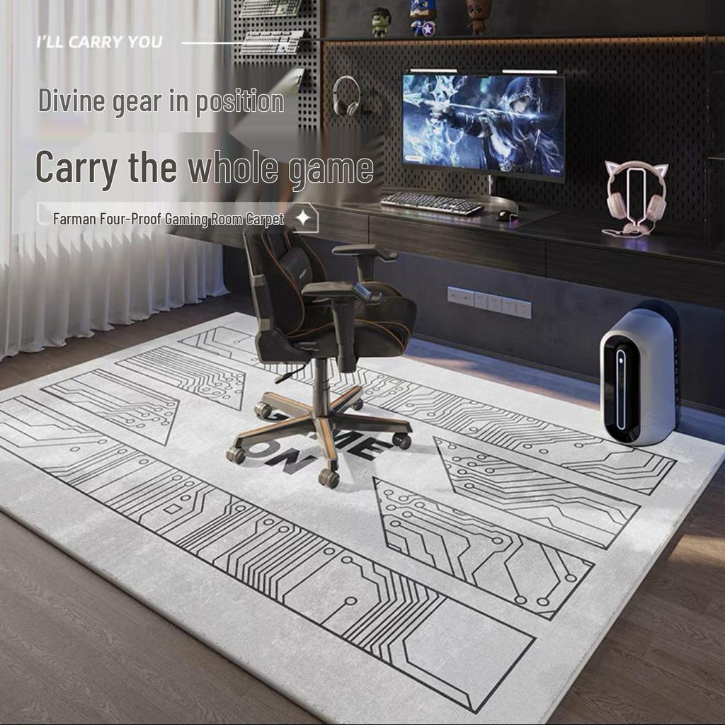 Waterproof Soundproof E-sports Rug for Boys' Bedroom - Easy To Clean, Thick and Durable