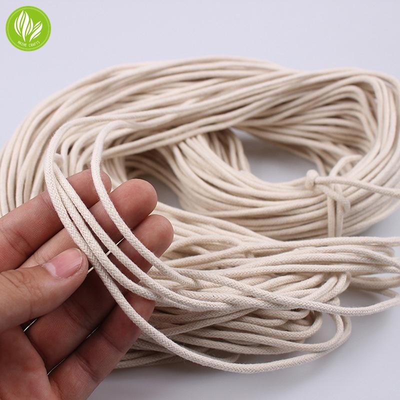 Round Eco Cotton Replacement Wick-White 5mm Diameter-MaiHe Brand for Tiki Torches Oil Lamps Lampberger Lamp Dietz Oil Lantern