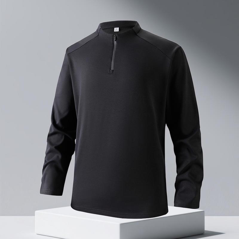 Women's Half-Zip Fleece Pullover - Warm, Long-Sleeved Sports Sweatshirt with Stand-Up Collar