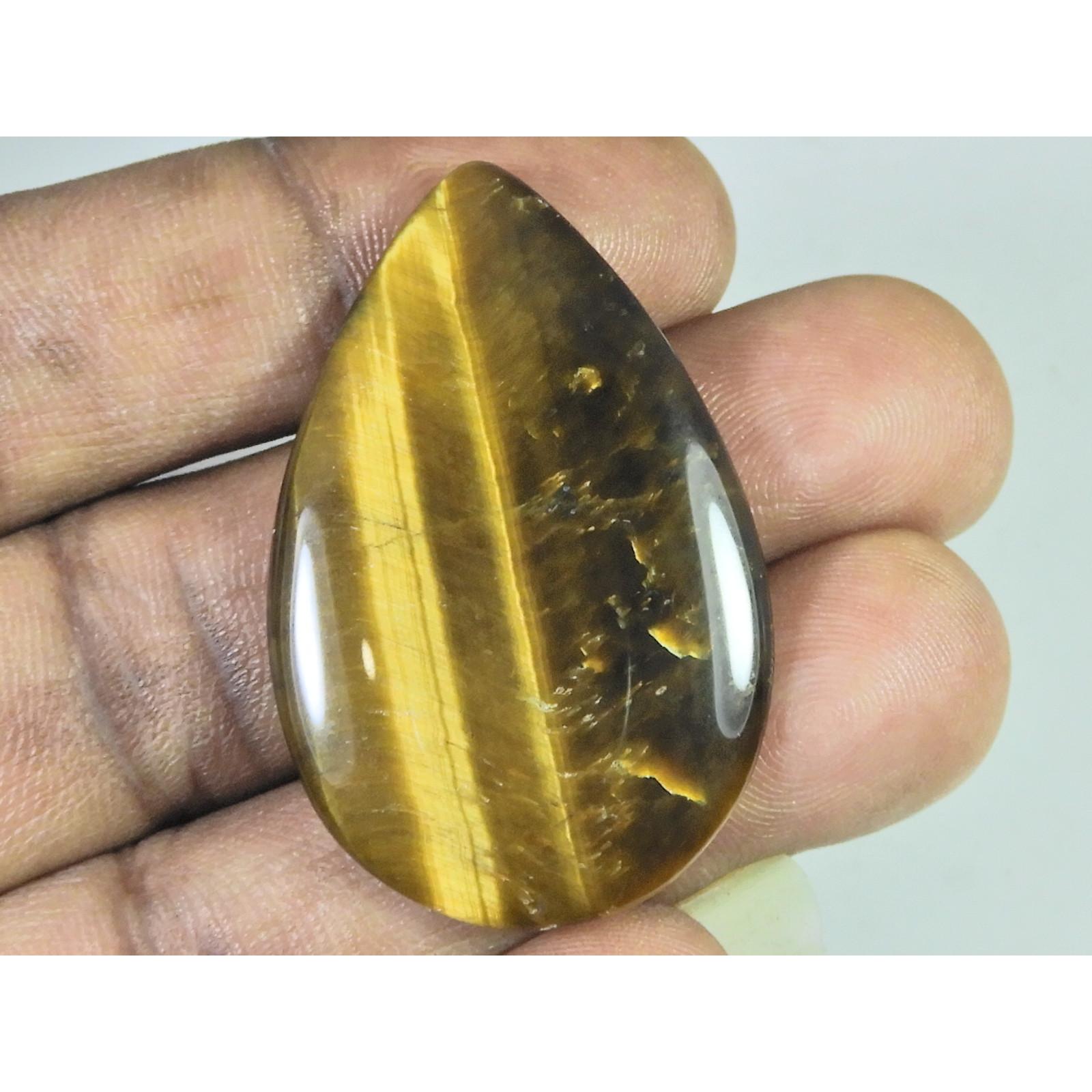 28X43X05MM Natural Tiger Eye Pear Cabochon Loose Gemstone 42Cts. B-385