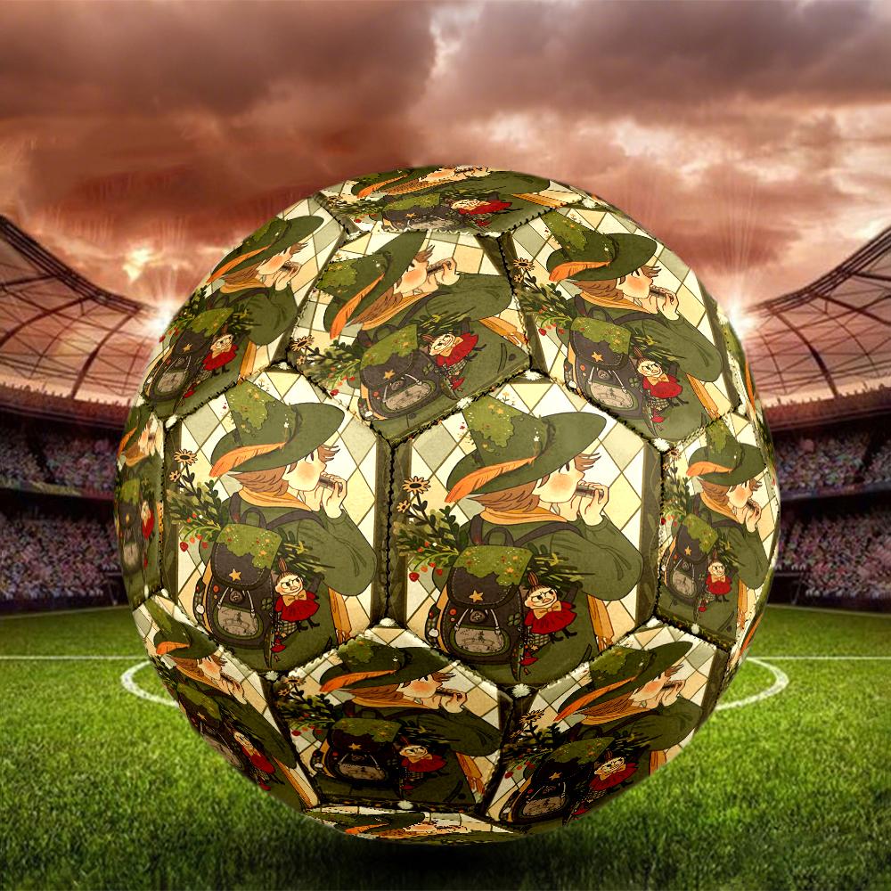 Snufkin Theme Size 5 Soccer Ball, Suitable for Both Indoor and Outdoor Matches, a Gift Suitable for Everyone.