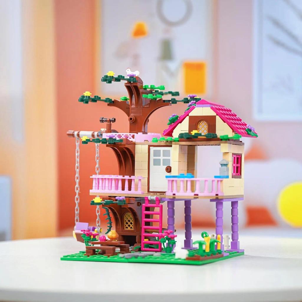 504pcs Friends City Tree House Summer Holiday Villa Castle Building Blocks Sets Garden DIY Toys for Kids Girl Birthday Gift