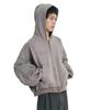 Ajobyajo [Pog:Service X Ajobyajo] Inside Out Panel Cropped Zip-Up Hoodie [Grey]