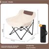 Portable Moon Chair Folding Camping Seat with Backrest Steel Frame Oxford Fabric Padded Wide Seat for Beach Fishing Picnic Outdoor
