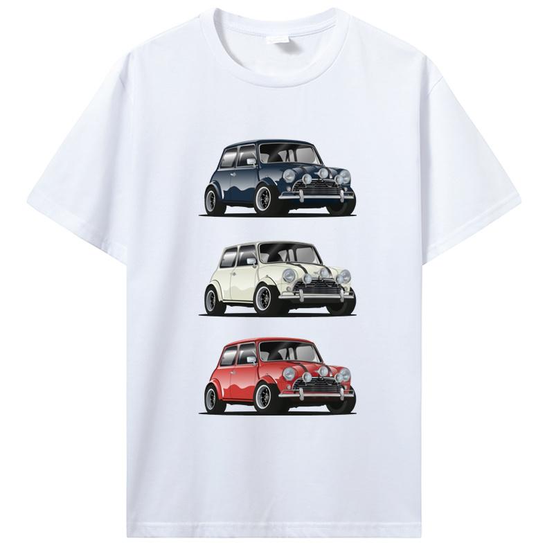 Retro The Italian Trio Mini Cooper T-Shirt Beliebtes Auto Hipster Stil T-Shirt Herren Baumwoll-T-Shirt Hip Hop Tees Harajuku