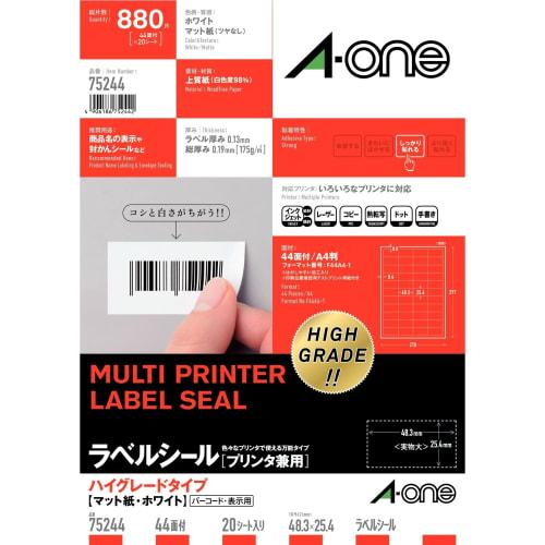 A-One Label Sticker High Grade Type 44 sides 20 sheets 75244