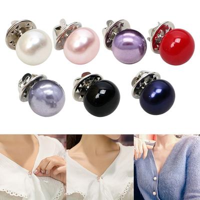 DIY Pearl Button Pins Detachable Imitation Pearl Brooch Fashion Seamless Buttons Women Jewelry