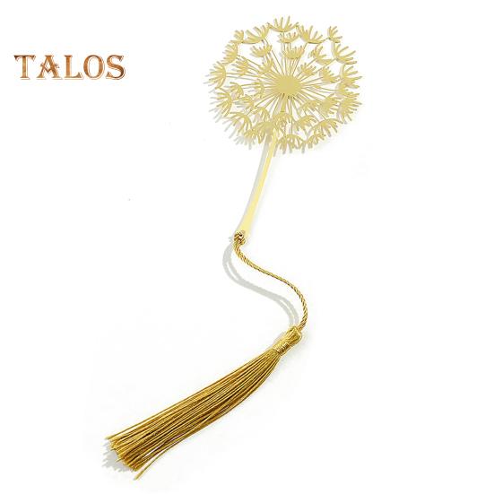 

Закладка с прожилками растений и изысканной кисточкой, полый дизайн, классический металлический лист, маркер для страниц, подарок учителю и ученику B золотистый