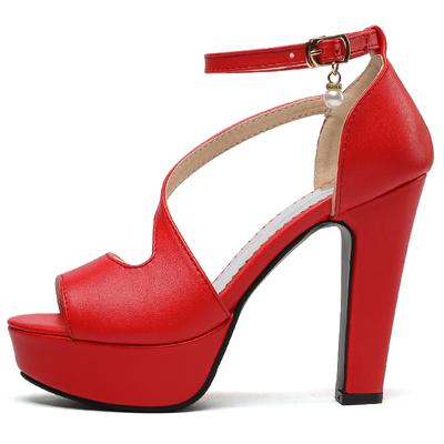Fashion Large Size 45 50 Summer Shoes For Women Sandals 2024 High Heels Platform Straps Black Yellow White Red Party Dance Shoes Ladies