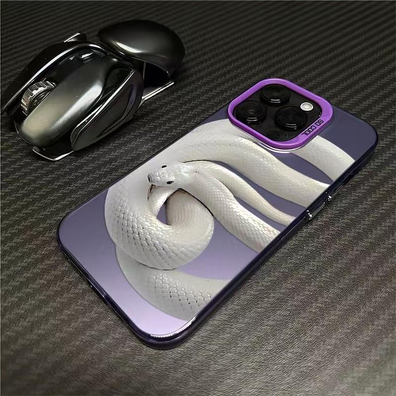 

Coiled White Snake Case for Apple iPhone 14 Pro Max, 15 Pro, 16 Pro, 17 Series iPhone X