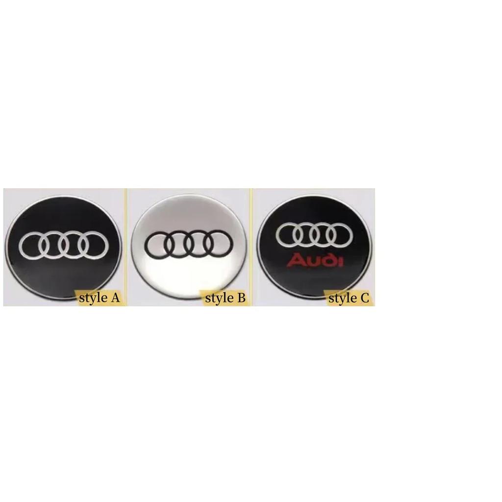 4PCS 65mm Automobile Hub Center Cover Sticker Is Suitable for Audi ABT A3A4A5Q2 Q7 RSTT Hub Aluminum Alloy Modification Sticker.