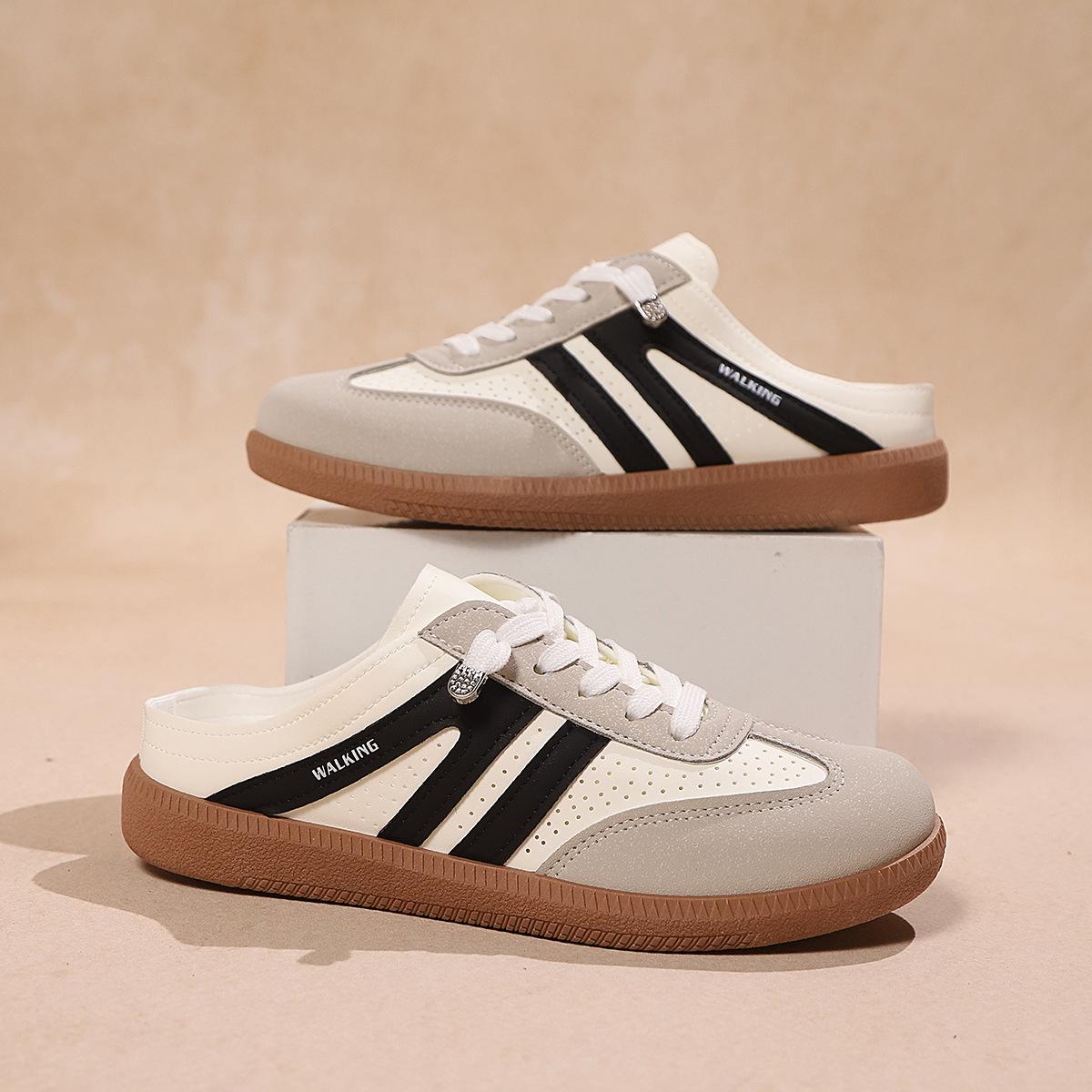 

Absolutely beautiful women s shoes 2025 spring new flat white shoes bag head Forrest Gump shoes casual sports half slippers women 42 чорний