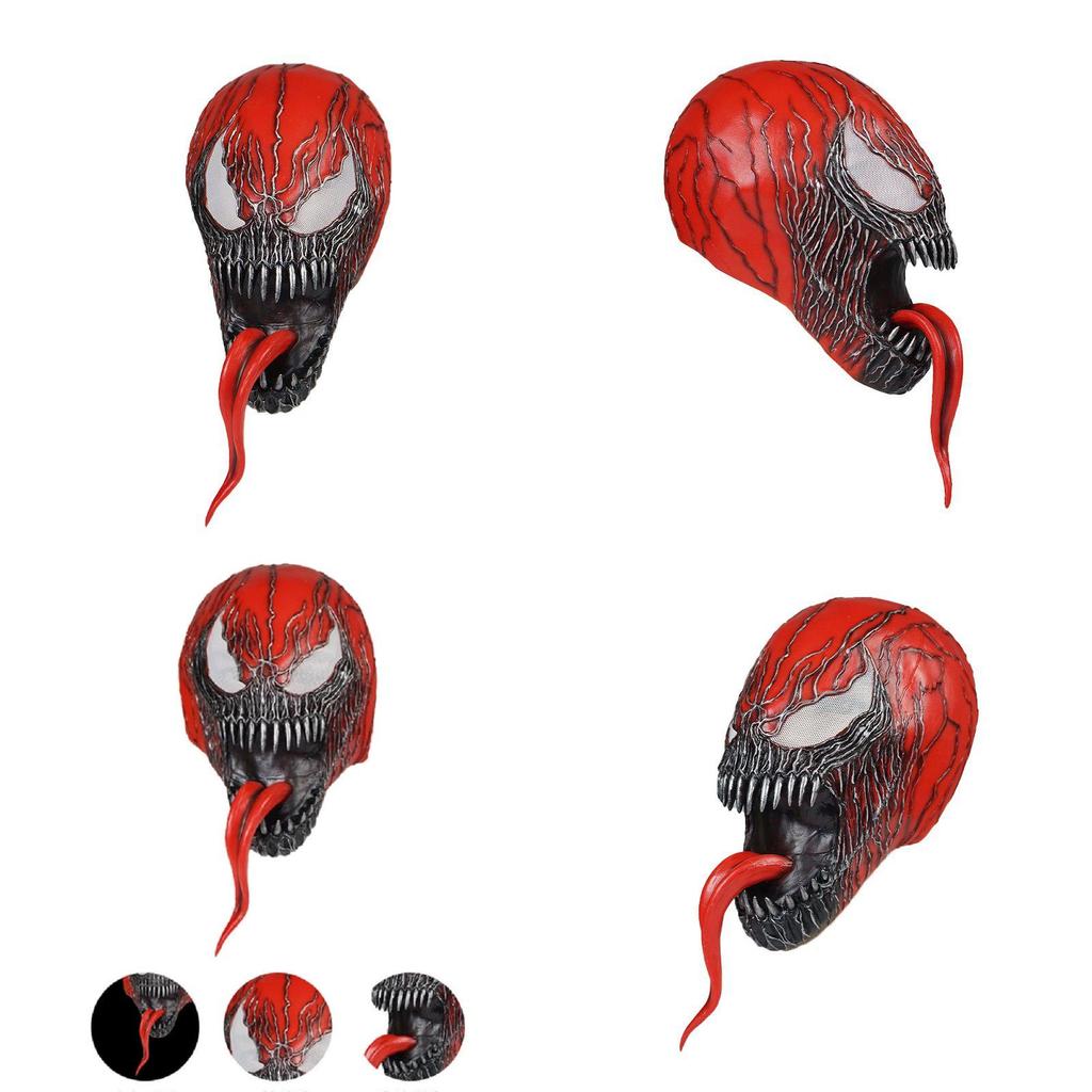 All Red Venom Spider-man Cosplay Mask For Adults Comfortable Latex Headgear