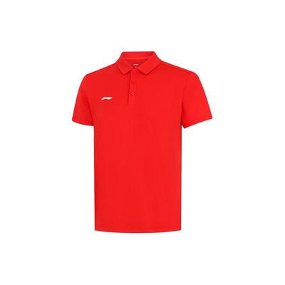 Li Ning Gruppenkauf Serie Einfarbiges Lässiges Sport-Poloshirt Herren Tops Flaggenrot APLU189-2