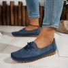 Damen Loafer Schnürung Bequem Runde Spitze Weiche Sohle Flachschuhe Tägliches Gehen Leicht Vielseitig Zum Hineinschlüpfen Freizeit Schuhe
