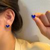 Batu Blue Love Earrings, Annual Tide, Korean Temperament Stud Earrings, Women'S Design Sense, Atmospheric Earrings