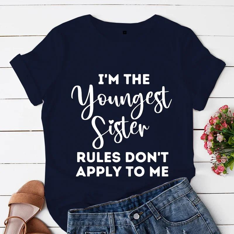 Oldest Sister I Make The Rules Print Unisex T Shirt Clothes Short Sleeve Unisex Tshirt Ladies Tee Shirt Funny Sister Sibling Tops