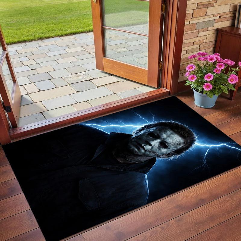 Crystal Velvet Rug Soft Non Slip Indoor Floor Mat Home DecorHalloween Michael Myers