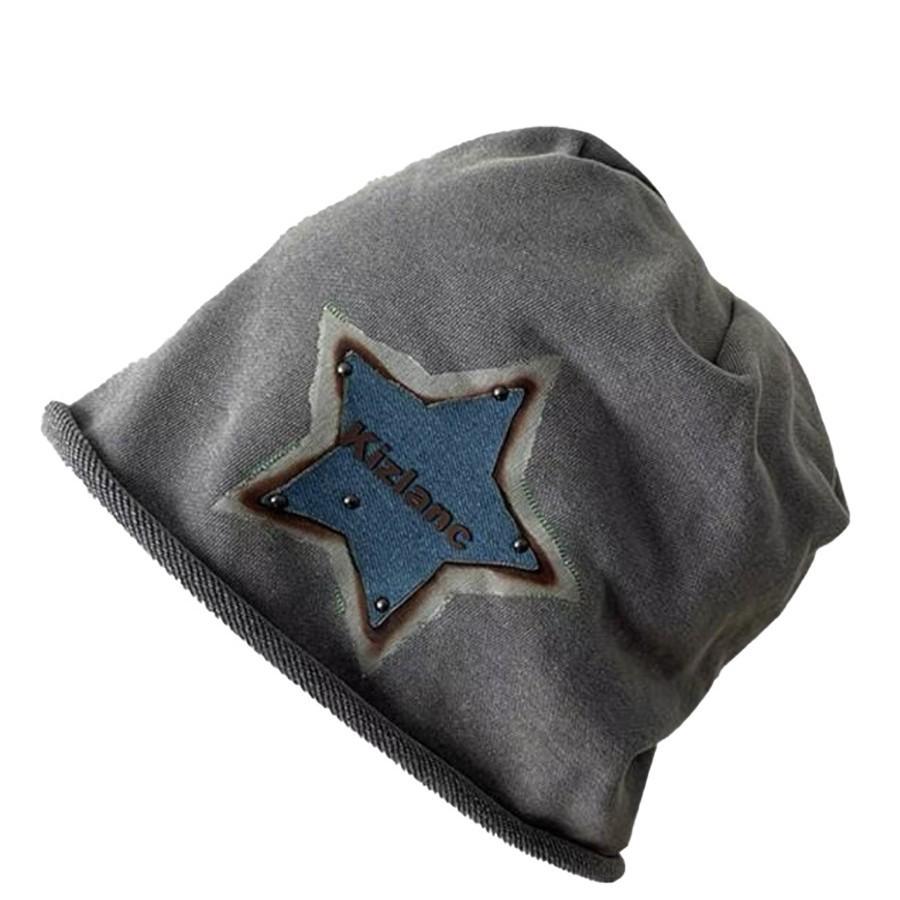 Design sense American retro star embroidery stack hat women's autumn and winter versatile lazy cold hat slack bag head hat