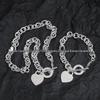 T-Love Heart OT Buckle Necklace & Letter Bracelet Women's Classic Luxury Clavicle Chain