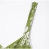 Printed Hollow Out Sling Women Dress Elegant Green Sleeveless Backless High Waist Dresses Female Summer Lady Beach Robe