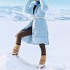 Skechers Windproof Water-Repellent Oil-Stain Resistant Cold-Resistant Warm Sports Casual Hooded Woven Puffer Coat Long Duck Down Jacket P423W126-02P8
