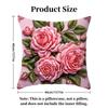 2D Floral Flowers Patters Pillowcase 45x45cm Butterfly Sofa Cushion Cover Lifelike Sunflower Pillow Cloth Cover Sofa Decor